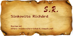 Sinkovits Richárd névjegykártya